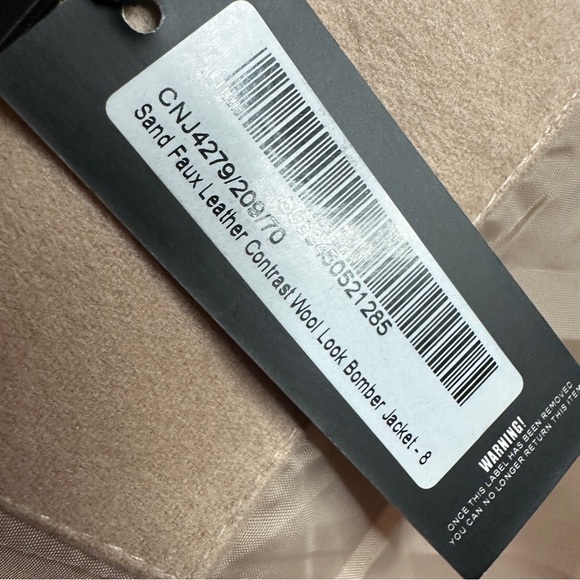 🆕 PRETTYLITTLETHING Tan and Cream Bomber Jacket - Picture 7 of 11